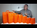 Bolsas de papel naranja con asa plana - ALCAVAL