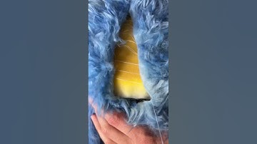 Making a hairy blob monster 👹 #artprocess #stuffedanimals #blob #weird