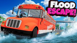 FLOOD ESCAPE with a Bus on a WACKY MAP in BeamNG Drive Mods!