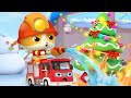 Firefighter Rescues Christmas Tree | Christmas Song | Nursery Rhymes | Kids Songs | BabyBus