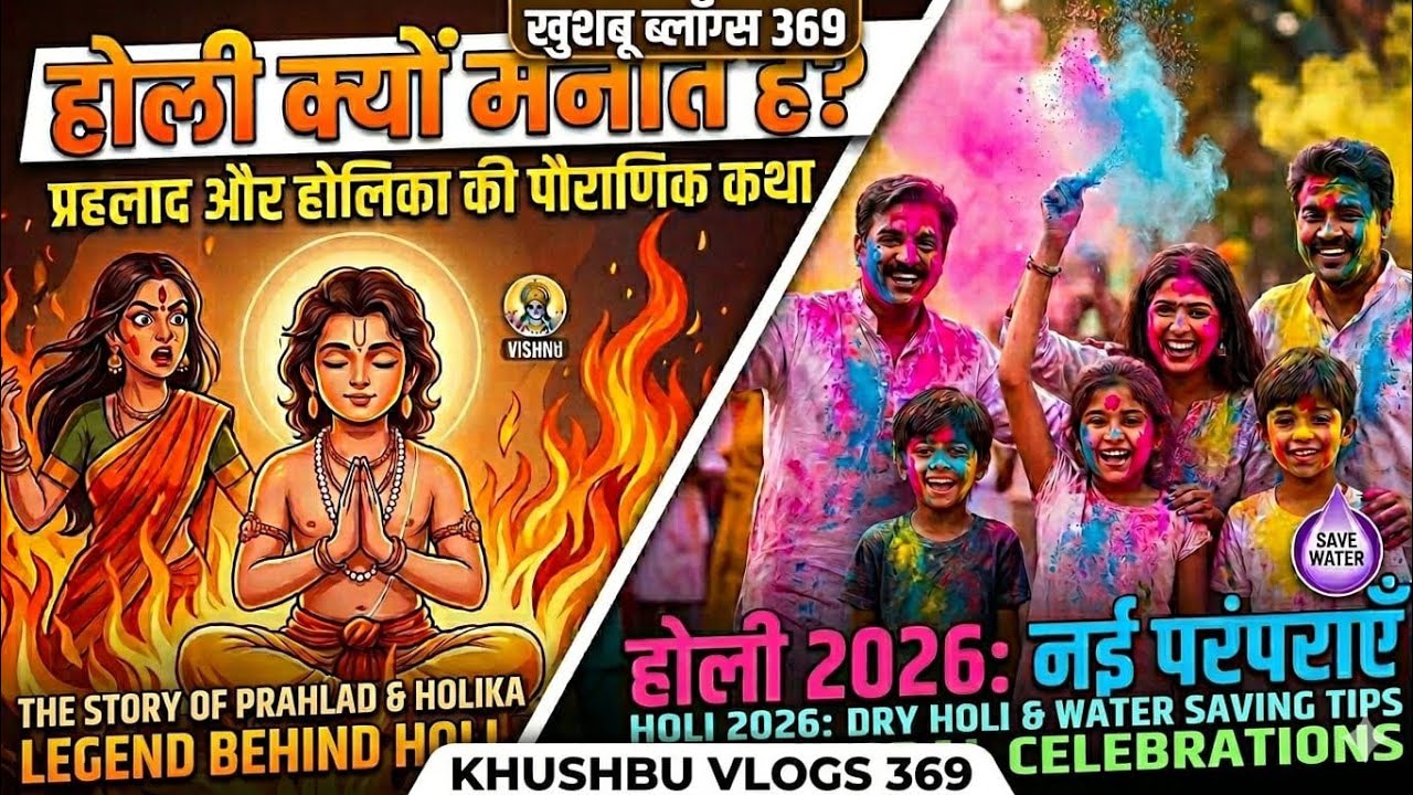 क्यों मनाते हैं होली? | प्रहलाद और होलिका की कहानी | Holi 2026 Special @khushbuvlogs369#dry holi 