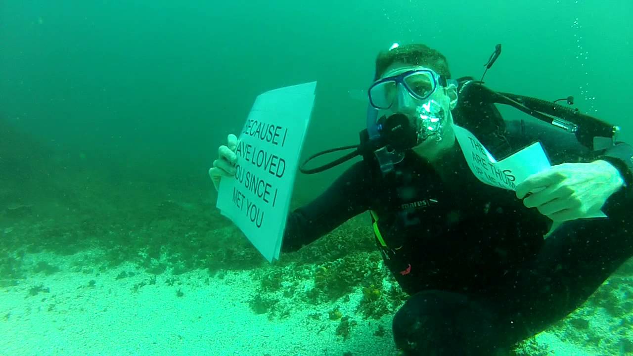 SCUBA DIVING PROPOSAL THUMBS UP MEANS YES! YouTube