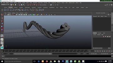 Maya 2015 tutorial : How to create twisted rope  NEW