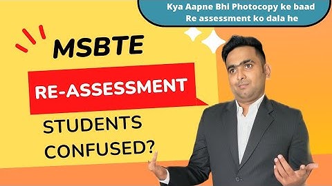 MSBTE Re-Assessment Latest News | Toshib Shaikh