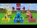 BOXY BOO TINY CASTLE vs SPONGEBOB and PATRICK TINY CASTLE! Smallest Castle Battle in Minecraft