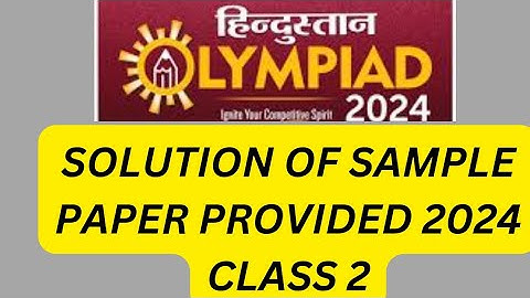 Hindustan Olympiad sample paper questions of class 2 #2024 #prepration #olympiad #howto