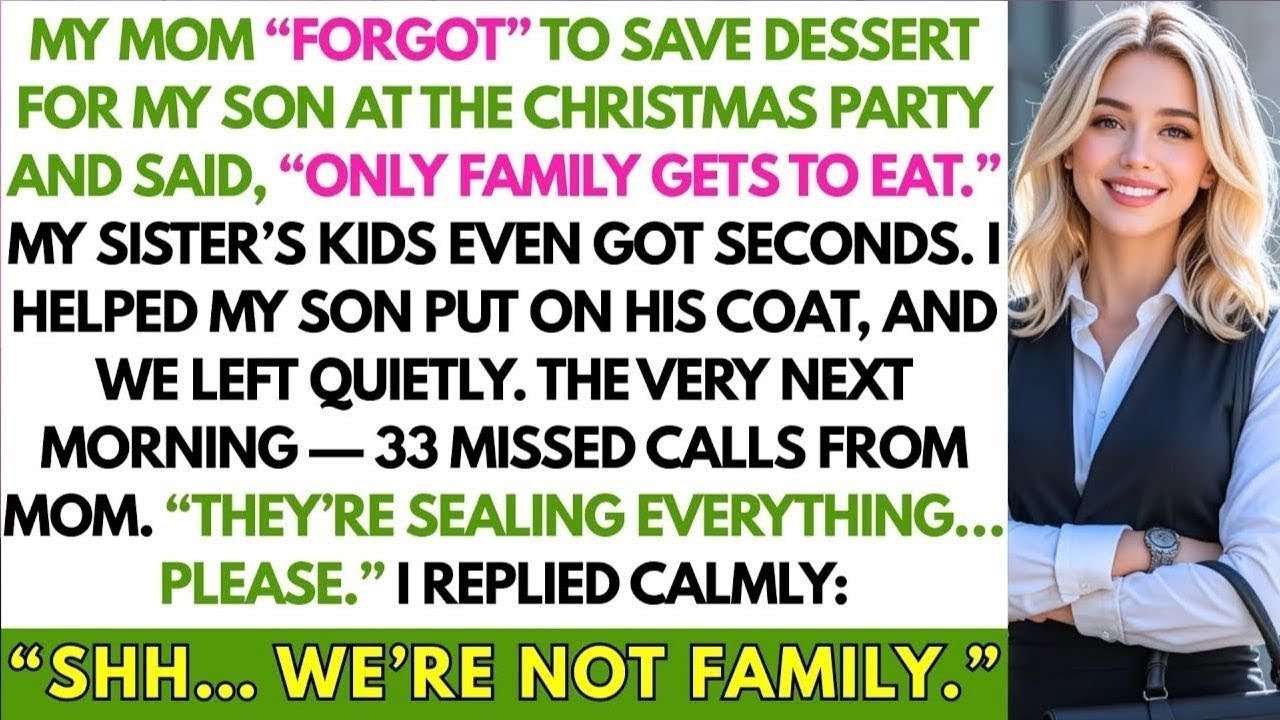 My Mom “Forgot” to Save Dessert for My Son at the Christmas Party and Said,“Only Family Gets to E