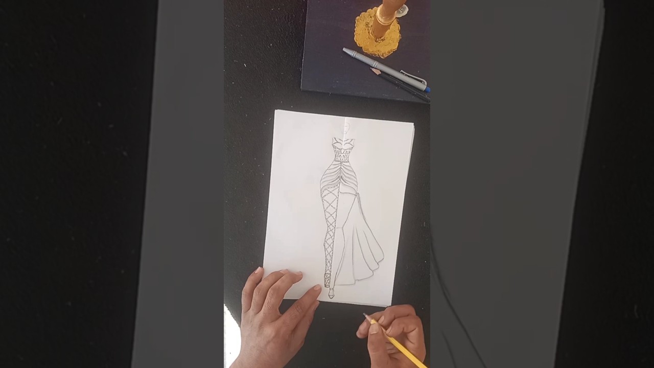 Elegant couture illustration by MJS Fashion Studio #couturedesigner #couture #bridal #art #dress