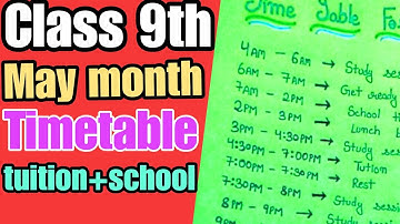 Class 9th May month study Timetable | Class 9 | Hamari kaksha