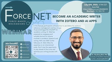 ForceNET Webinar with Dr. Mushtaq Bilal