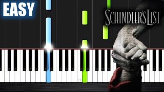 Video thumbnail of "Schindler's List Theme - EASY Piano Tutorial by PlutaX"