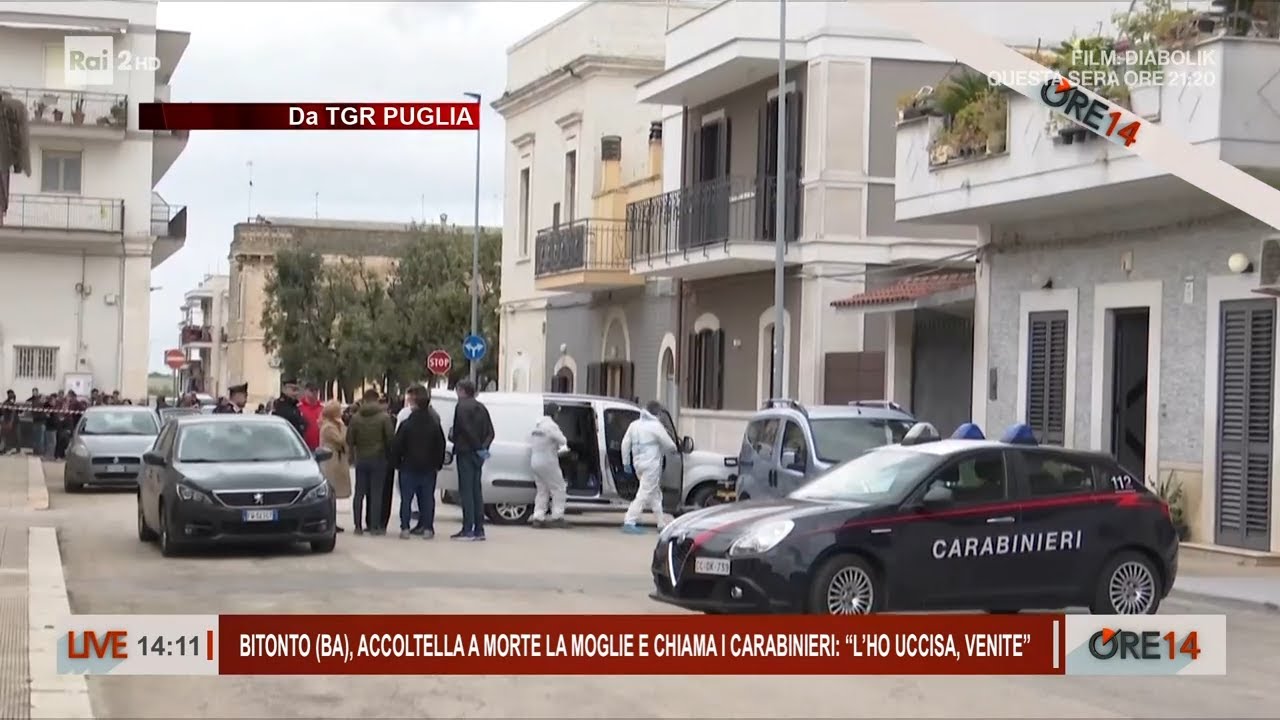 Bitonto: uccide la moglie a coltellate e chiama il 112 - Ore 14 del 18/04/2025
