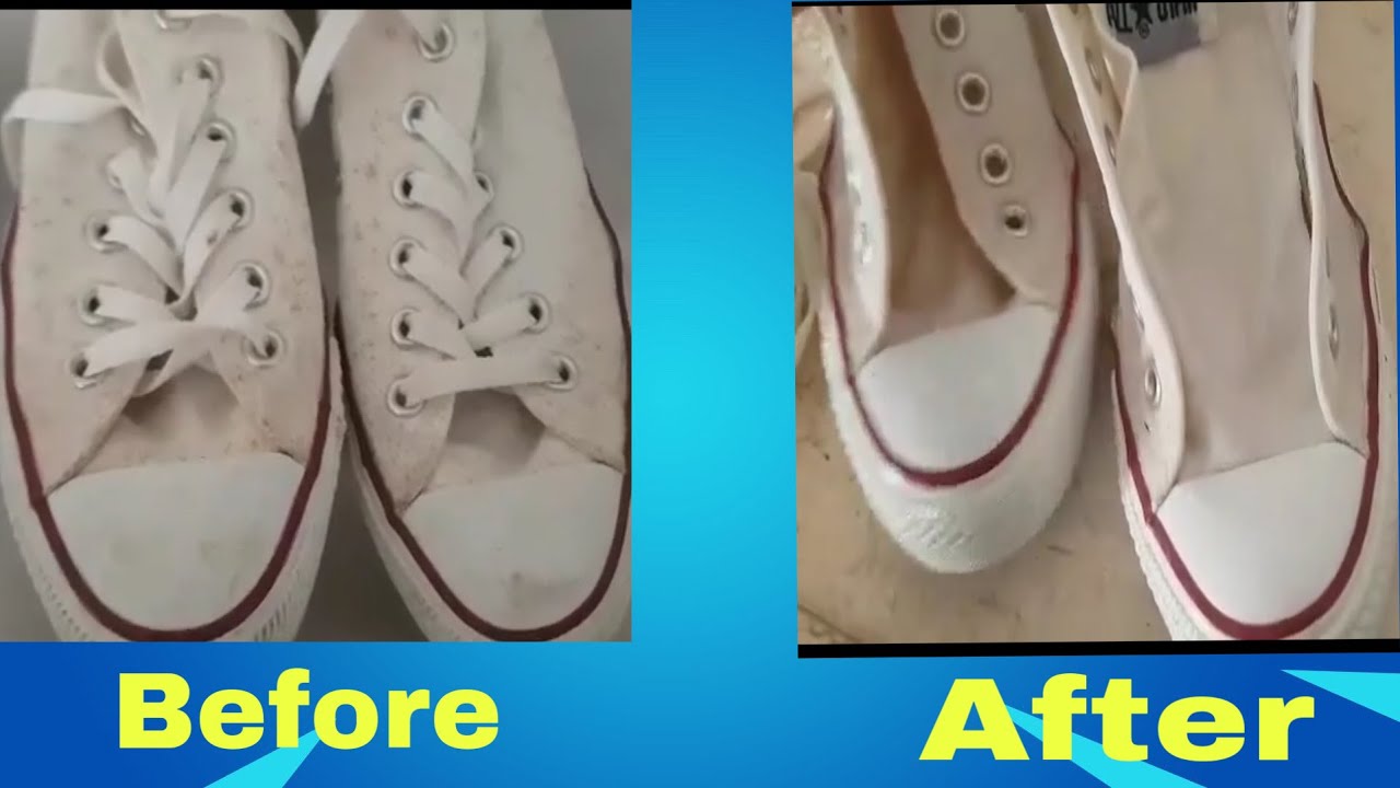 How to remove stain in white shoes - YouTube