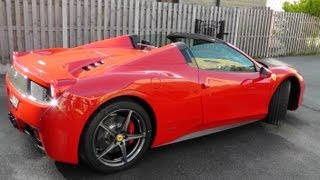 One of our members cars, the uk's no.4 delivered ferrari 458 spider.
quick video tour and engine note. review more footage when we get out
about with...