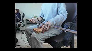 Real-time sound synthesis of bowed string model, and play with motion capture sensors and load cell