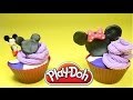 DibusYmas Play Doh CUPCAKES Mickey &amp; Minnie Mouse tea time Disney play dough