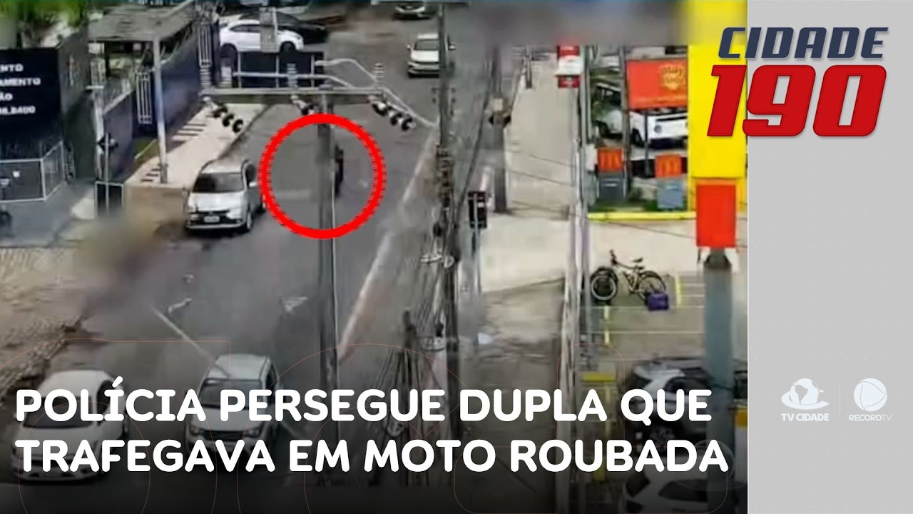 Com ajuda de videomonitoramento, polícia persegue dupla que trafegava em moto roubada