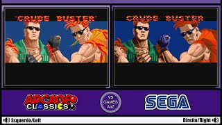 Crude Buster Arcade Vs Mega Drive Side By Side Comparison Graphics