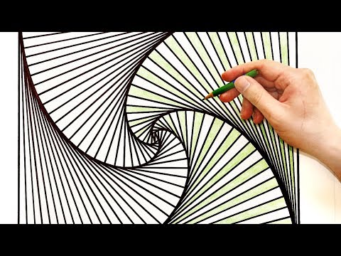 Рисование квадрата со спиральным узором, drawing square with a spiral