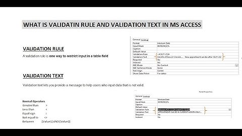 Access Lesson 6 Validation rule and validation text in Access Table