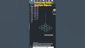 AutoCAD How to Use Sweep and Twist Command Path, Multiple, Twist, #shorts #autocad  #tutorial #cad
