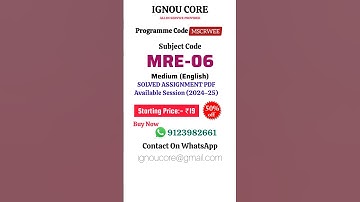 MRE 06 Solved Assignment PDF 2024-25 in English, MSCRWEE program MRE-06 Solved assignments