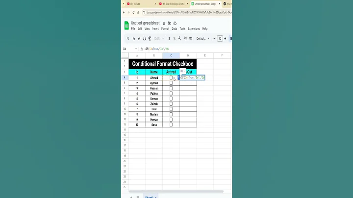 Google Sheets Conditional Format Checkbox
