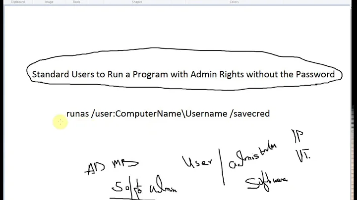 Standard Users to Run a Program with Admin Rights without the Password