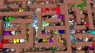 Destroying Kuchisake Onna in Big Maze Nextbot Gmod #nextbot #Garry'sMod
