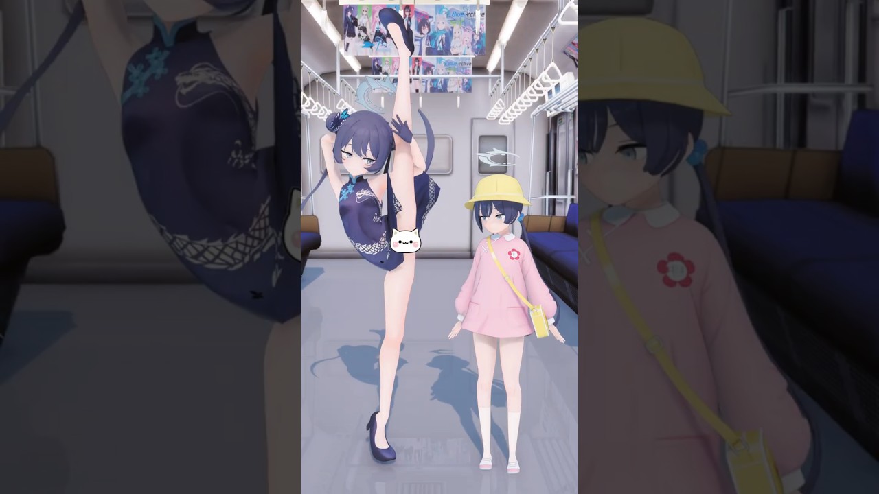 [Blue Archive] 꾸준한 요가가 유연한 몸을 만드는 진짜 비결 | Kisaki, Kiki [MMD]