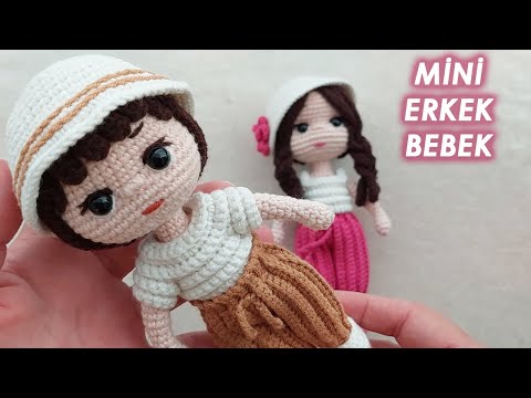 Amigurumi Erkek Bebek Yapımı part1 (easy mini doll pattern)((Englishsubtitle)