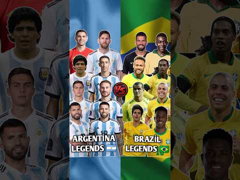 Argentina Legends VS Brazil Legends 😯🔥(Messi, Pele, Maradona, Ronaldinho, Ronaldo, Kaká)🐐😈💪💥