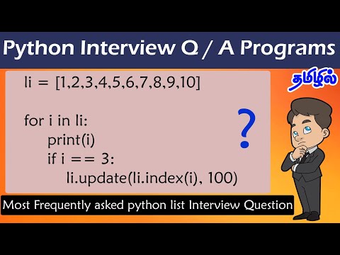Python Important Tricky Interview Question in Tamil | update function| List | Dict
