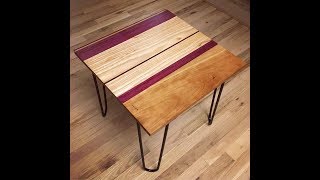 I helped my wife build a small side table for her office. A great first project for a beginning woodworker! This is made from purple 