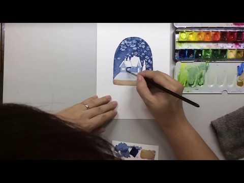 Basic Watercolour with Leach - SNOWGLOBE Christmas Art Project