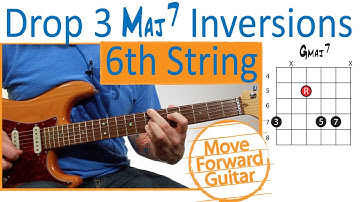 Guitar Chord Inversions - Drop 3 Maj7 - 6th String