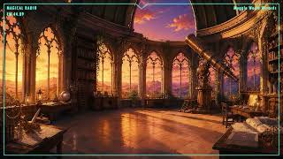 🔭 Hogwarts Astronomy Tower at Sunset | Magical Study Ambience & Fantasy Instrumental Music