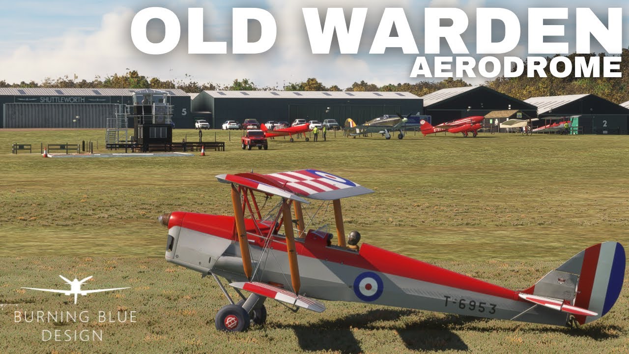 Old Warden Aerodrome by Burning Blue Design review flight  in Tiger Moth Microsoft Flight Simulator