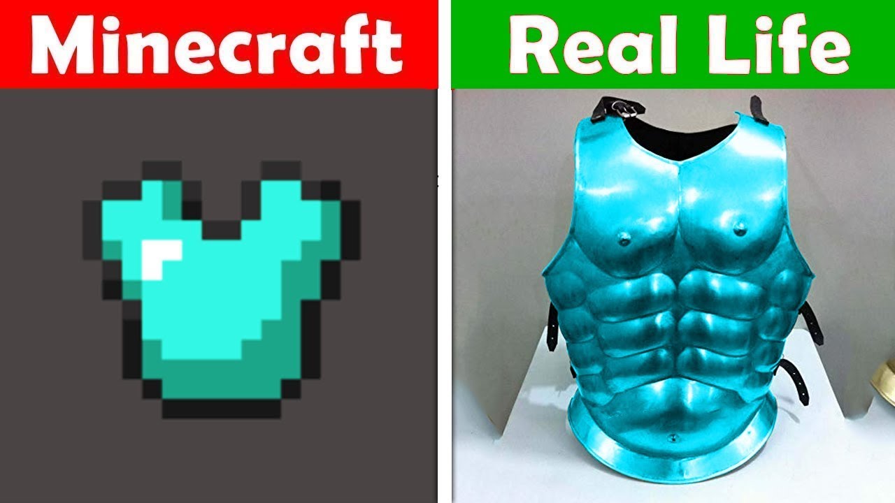 MINECRAFT DIAMOND CHESTPLATE IN REAL LIFE! Minecraft vs Real Life