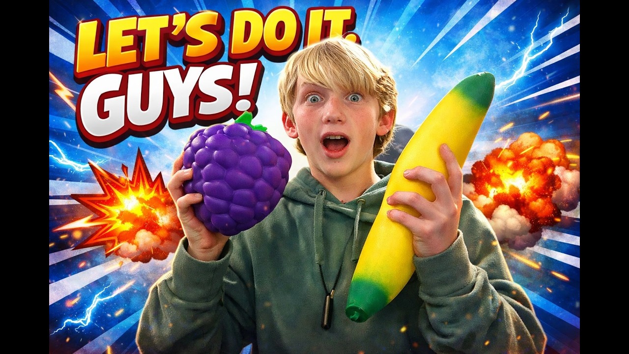 Getting the air out of my Banana squishy and my Grape squishy