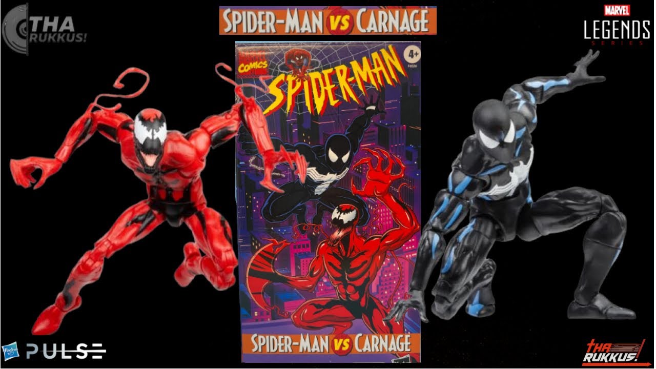 Marvel Legends Spider-Man vs Carnage Hasbro Pulse Exclusive VHS Series 2 Pack!