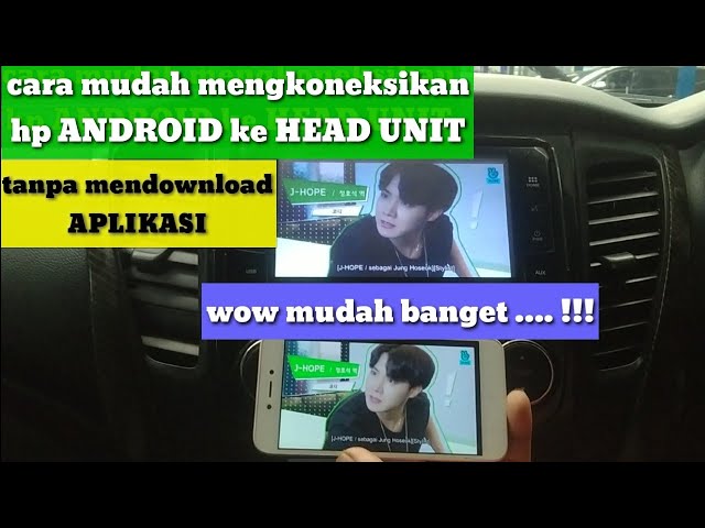 cara mudah menghubungkan miracast hp android ke head unit mobil all new Pajero sport class=