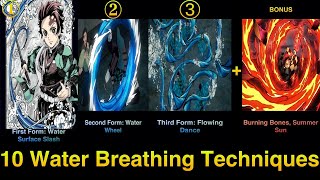 Demon Slayer Tanjiros 10 Water Breathing Techniquesbonus