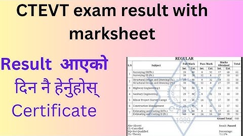 How to check result of diploma /ctevt with marksheet