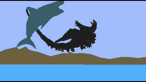 Godzilla vs Abnormally Large Megalodon|Stick nodes PRO|