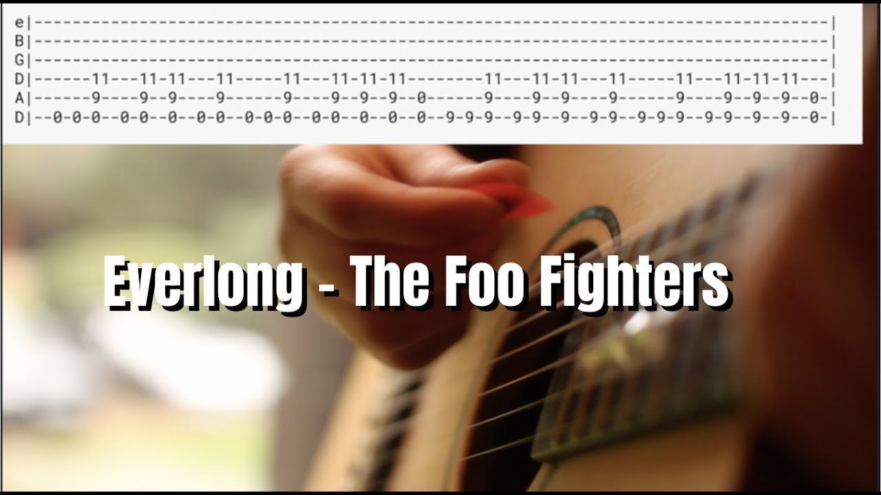 Everlong by The Foo Fighters Guitar Tabs / Tutorial / Acoustic Guitar
