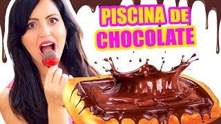 CHOCOLATE POOL! - HOW TO MAKE YOUR OWN POOL FOR DIPPING FOOD! COOKING with SandraCiresArt screenshot 3
