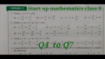 Rational Numbers Exercise 1.7 Q4 to Q7 | Startup mathematics class 8 |viva education |Rajmith Study