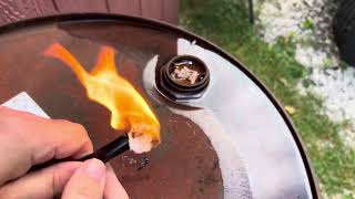 Fire starter in a straw