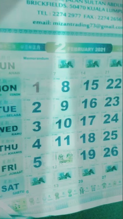 Kalender 2021-bulan Februari